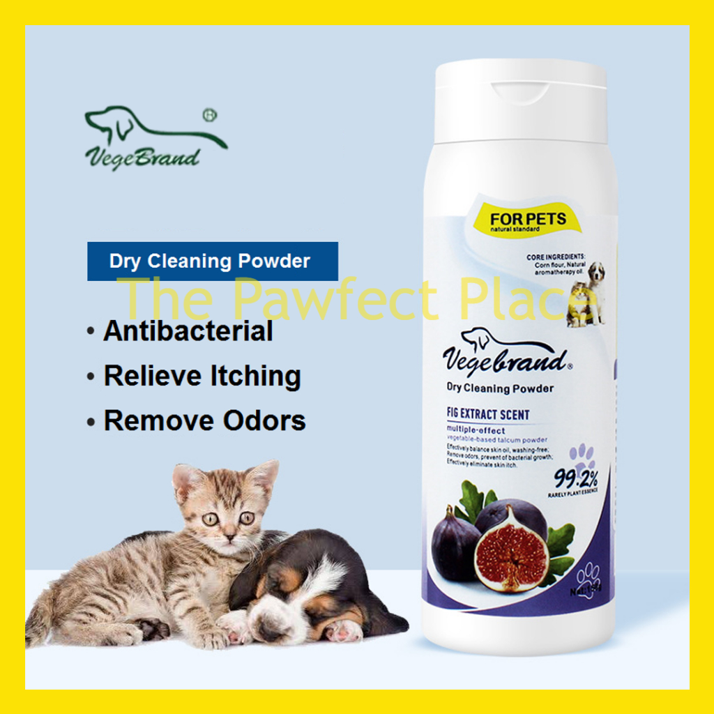 Vegebrand Pet Dry Shampoo Powder Dog Cat Shampoo Dry Clean Gentle Cleansing Dry Shampoo For Pets 150g Shopee Malaysia