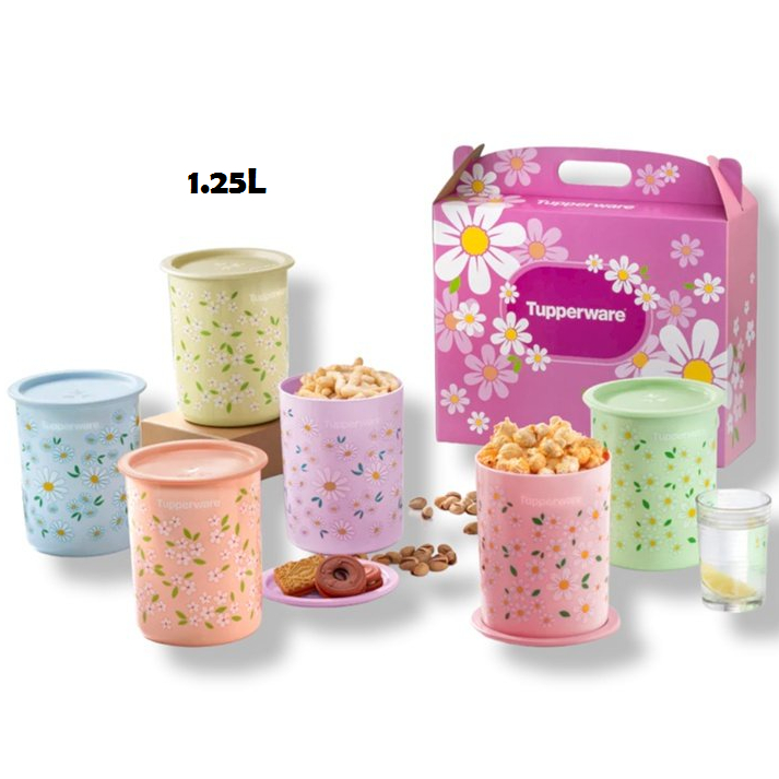 Tupperware Floral Canister set 6 pcs | Shopee Malaysia