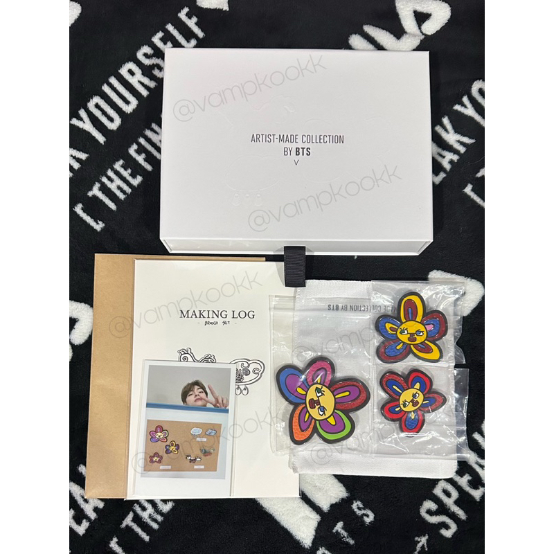 BTS V Taehyung ArtistMade Collection Flower Buddies Brooch Set