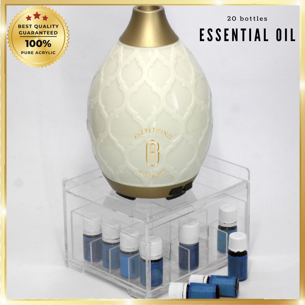 🔥ESSENTIAL OIL ACRYLIC SHELF DRAWER🔥 Display Rack 20, 25 Bottles [MY ...