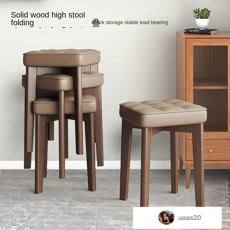 HOT Stool Square Stool Makeup Dressing Stool Nordic Simple Solid Wood