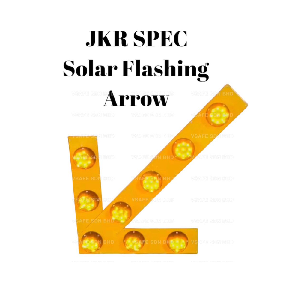 Traffic Solar Flashing Arrow JKR SPEC Road Safety BIG LED light