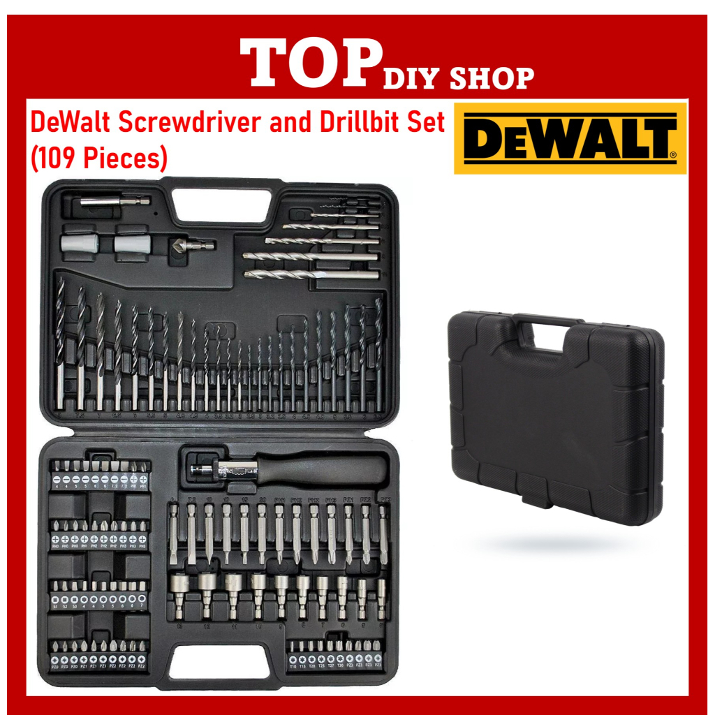 DeWalt Screwdriver and Drill bit Set (109 Pieces) Shopee Malaysia