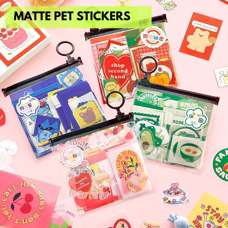 40pcs Matte Sticker Cute Journal Stickers PET Waterproof Stickers Phone ...