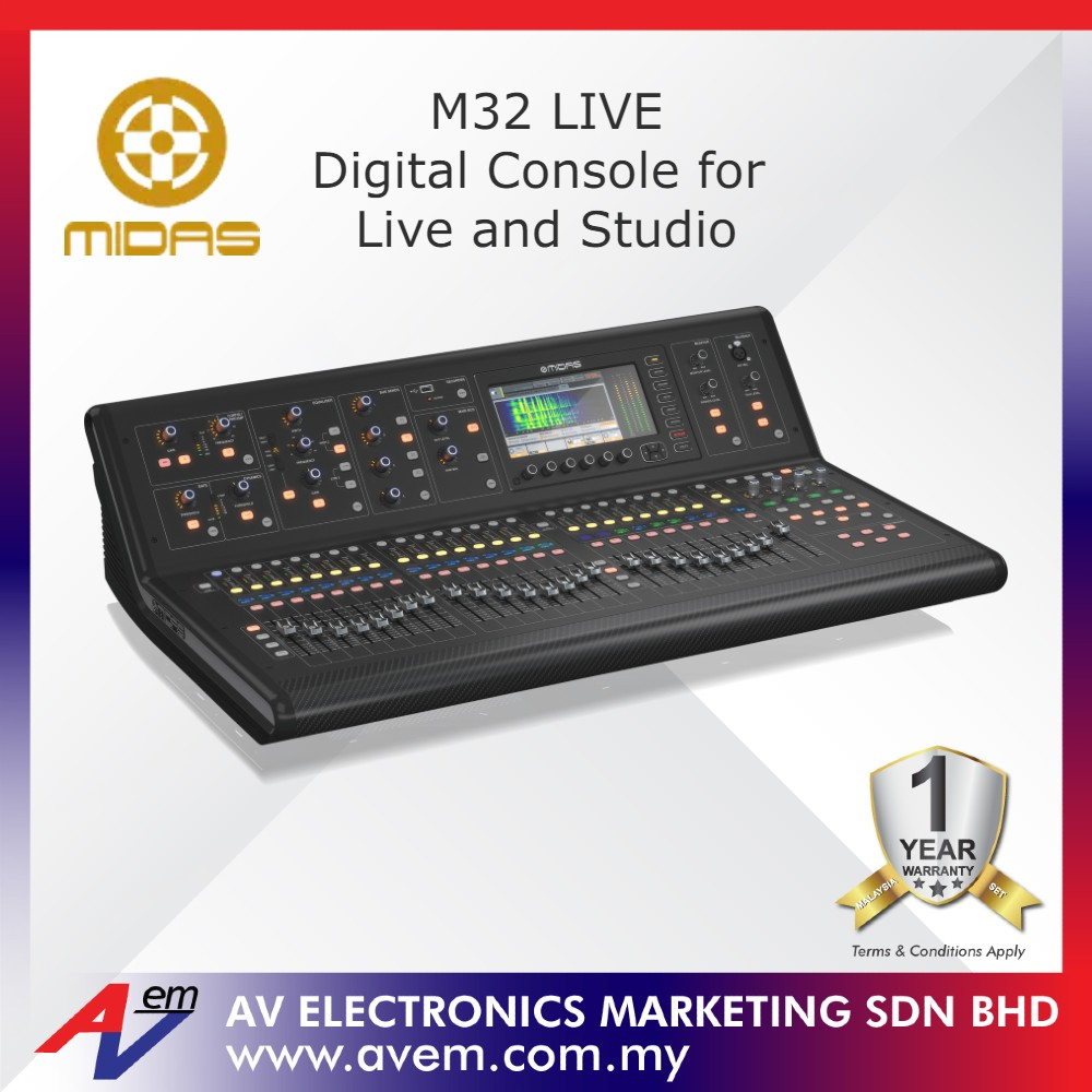 MIDAS M32 LIVE 40 Channels, 32 Midas Preamplifiers Digital Mixer Shopee Malaysia