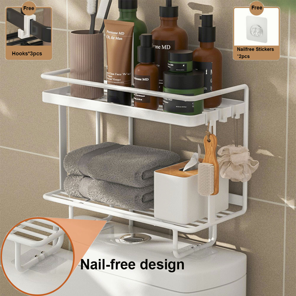 No Drill Bathroom/Kitchen Shelves Storage Shelf Shower Rack Toilet