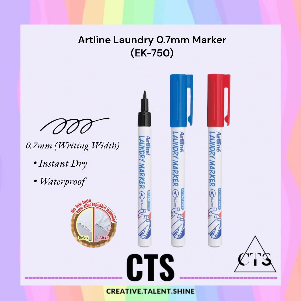 Artline Laundry 0.7mm Marker (EK750) Shopee Malaysia
