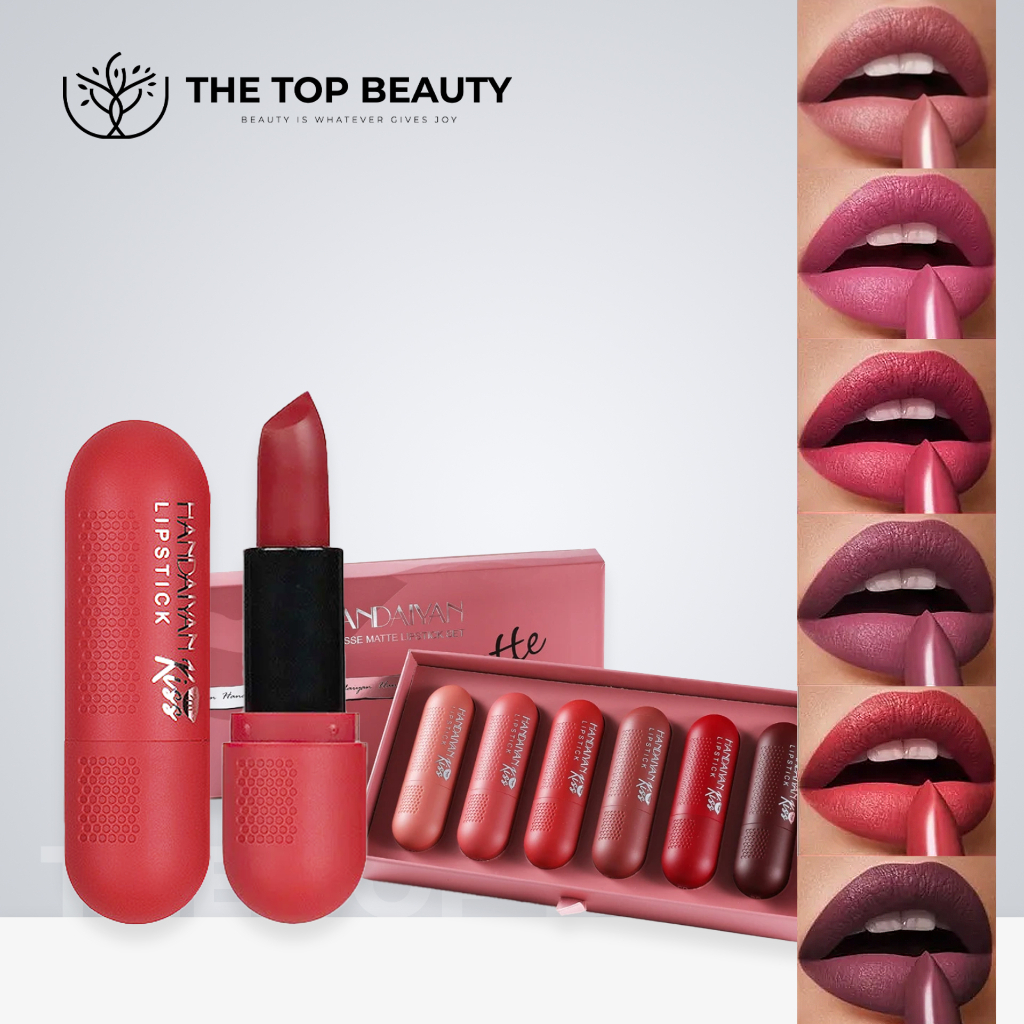Handaiyan Mousse Matte Bullet Lipstick Set of 6 Velvet Matte Finish