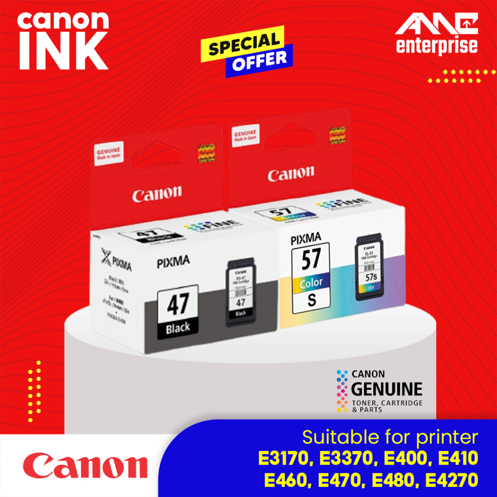 Genuine Ink cartridge Canon PG47/PG-47 Black CL57s CL-57s Color for ...