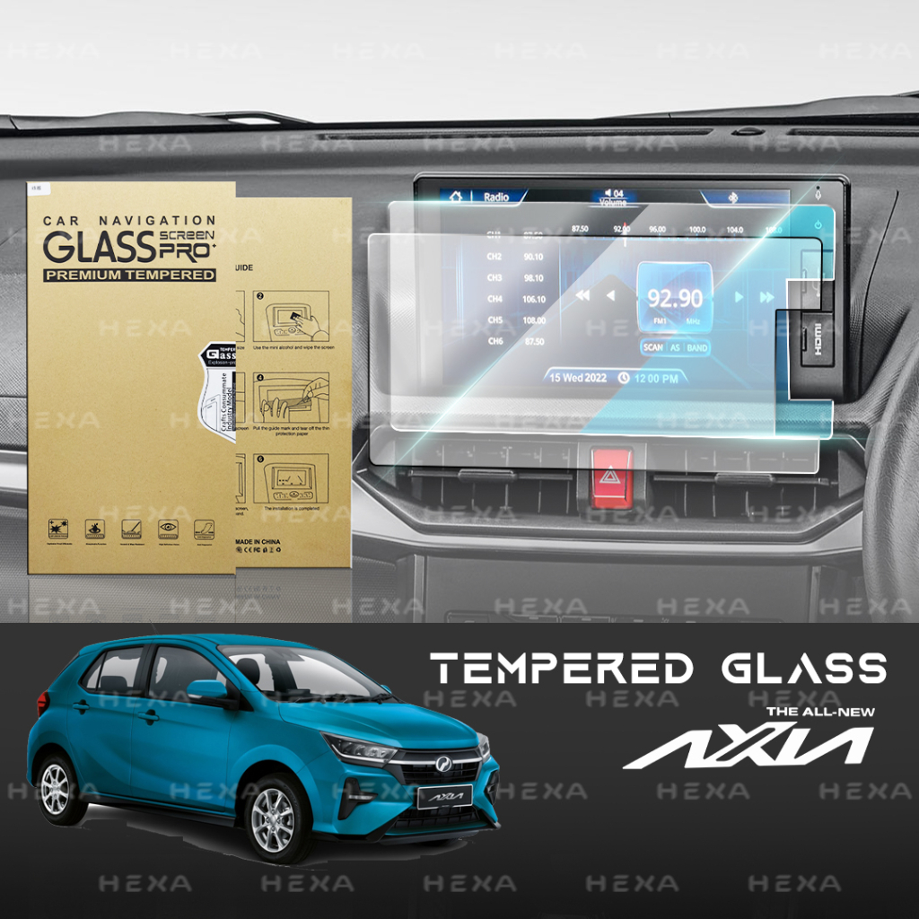 [𝐓𝐄𝐌𝐏𝐄𝐑𝐄𝐃 𝐆𝐋𝐀𝐒𝐒] Head Unit Screen Protector Infotainment Accessories Proton Perodua Myvi Alza