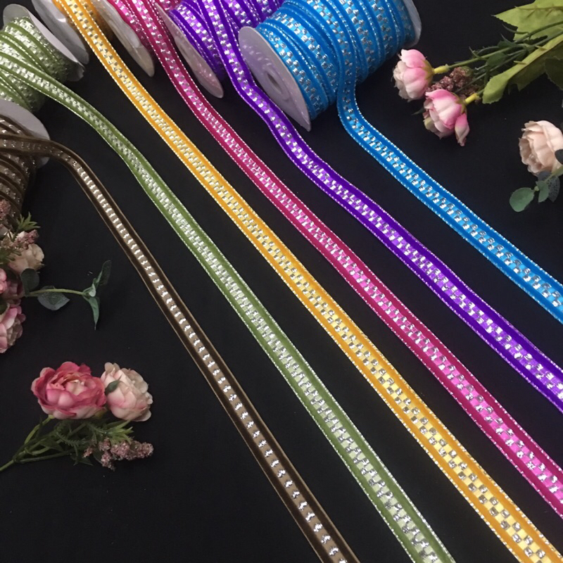 BC0240_1Meter 1.5cm Velvet Fabric Bright Silk Satin Fluff Ribbons ...