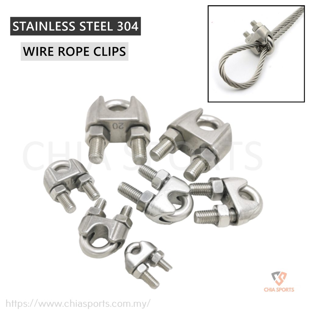 304 Stainless Steel Wire Rope Clip Clamp UShape Bolt Saddle Cable