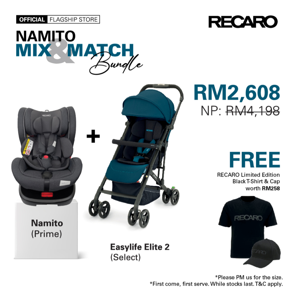 (Mix & Match) Recaro Namito Car Seat (Prime)+ Easylife Elite 2 Stroller
