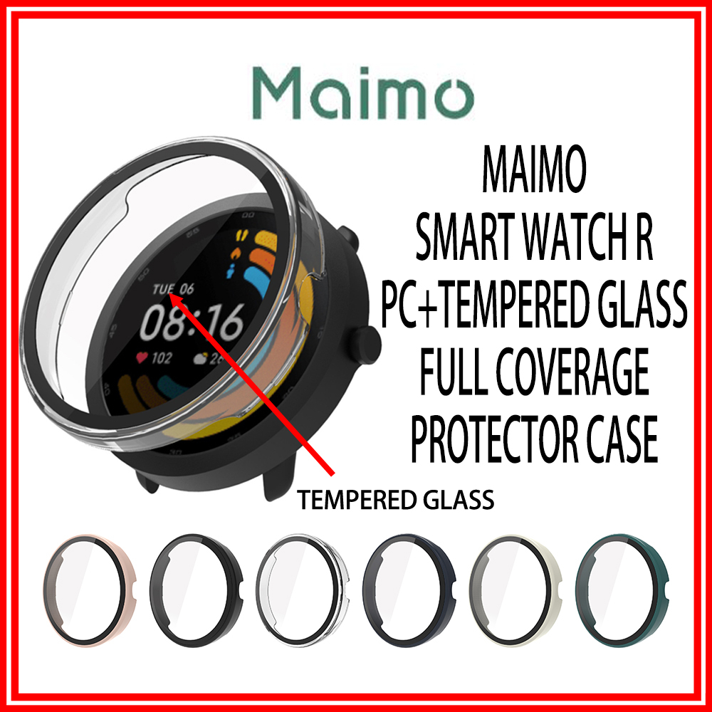 Maimo Watch R Tempered glass + Pc hard 2 in 1 Protector Case Full ...