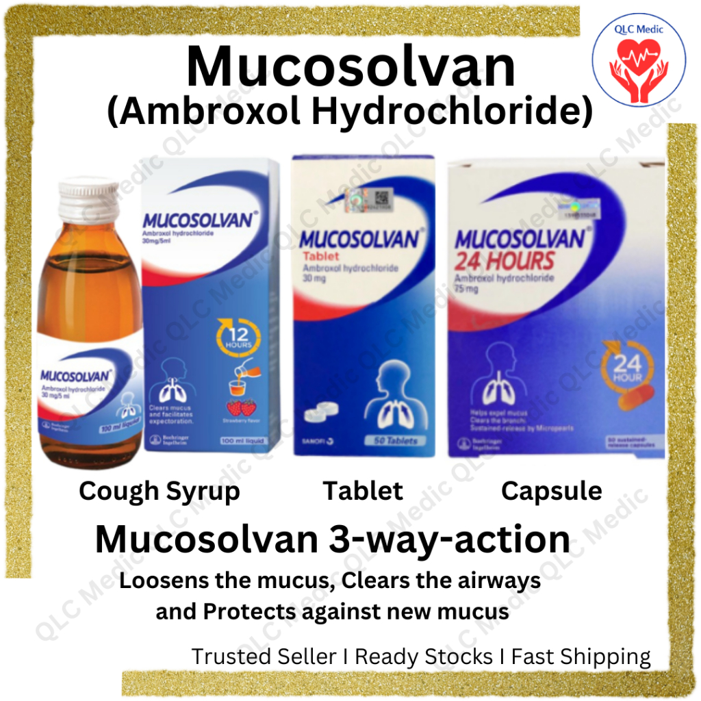 Mucosolvan Dissolve Phelgm for Cough 30MG/5ML Syrup 100ML, 30MG Tablet