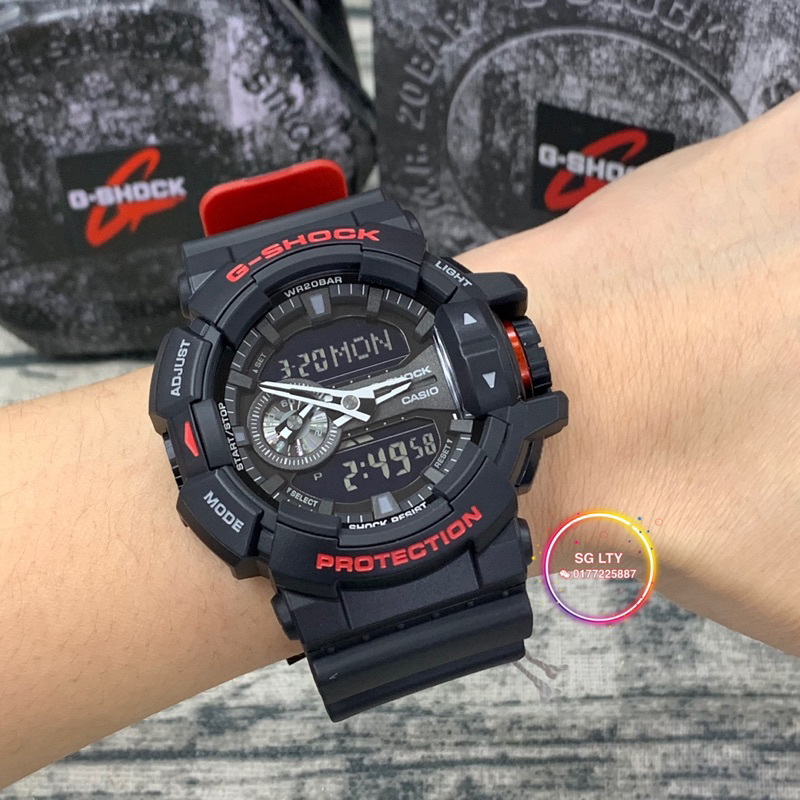 READY STOCK 100 ORIGINAL CASIO G SHOCK GA 400HR 1A BLACK RED Shopee Malaysia