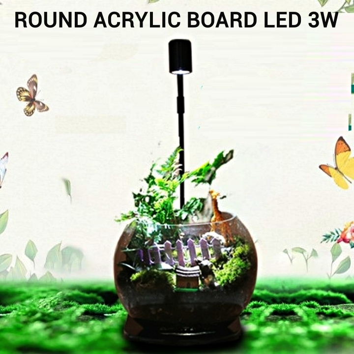 [Local Stock] Round Acrylic Board LED 3W Warm White Aquarium Light