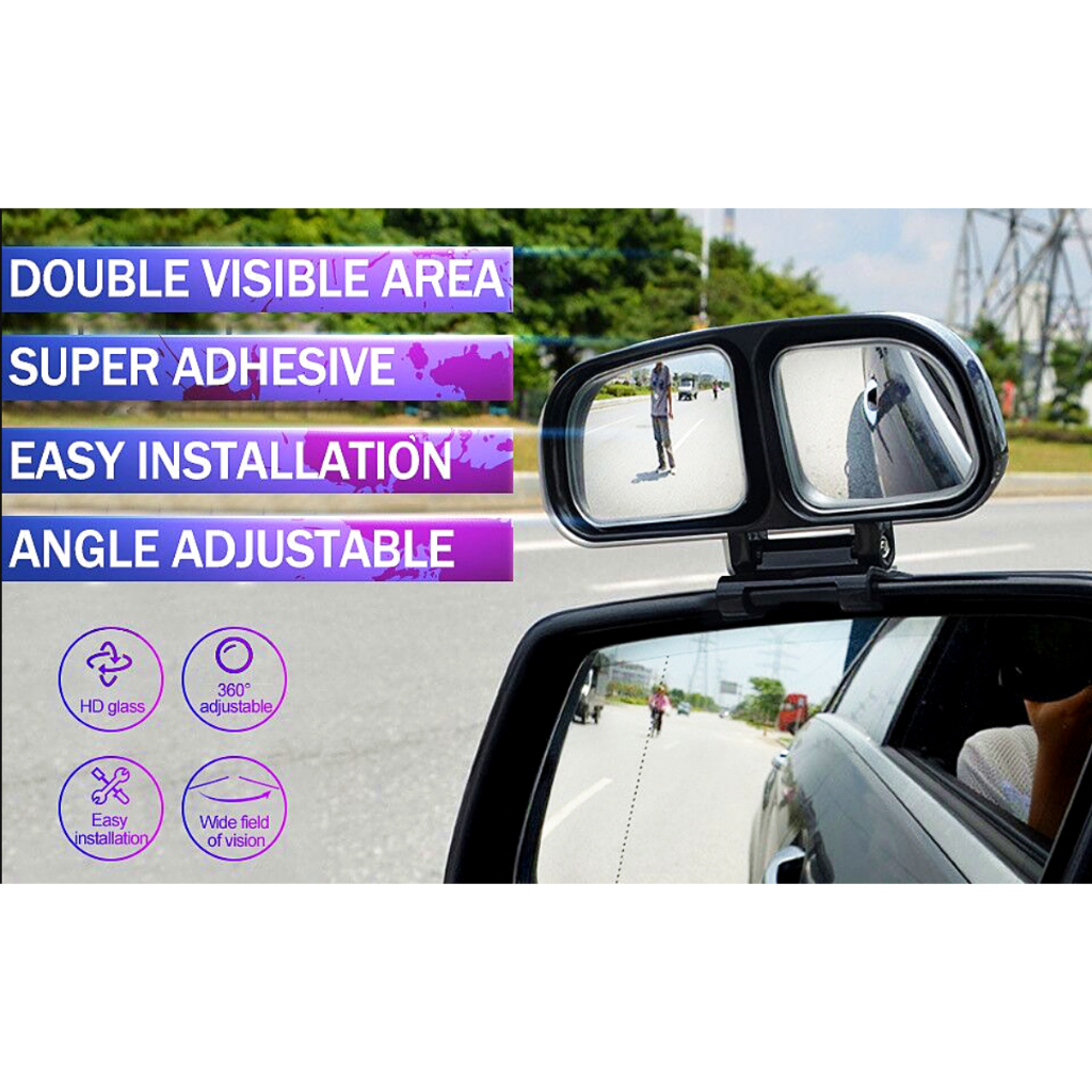 3R Left/Right Adjustable Blind Spot Parking Mirrors Wide Angle Rear ...