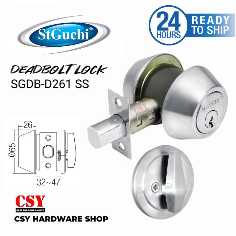 St Guchi Sgdb D291ac Sgdb D261ss Thumbturn And Key Deadbolt Lock Shopee Malaysia 1578