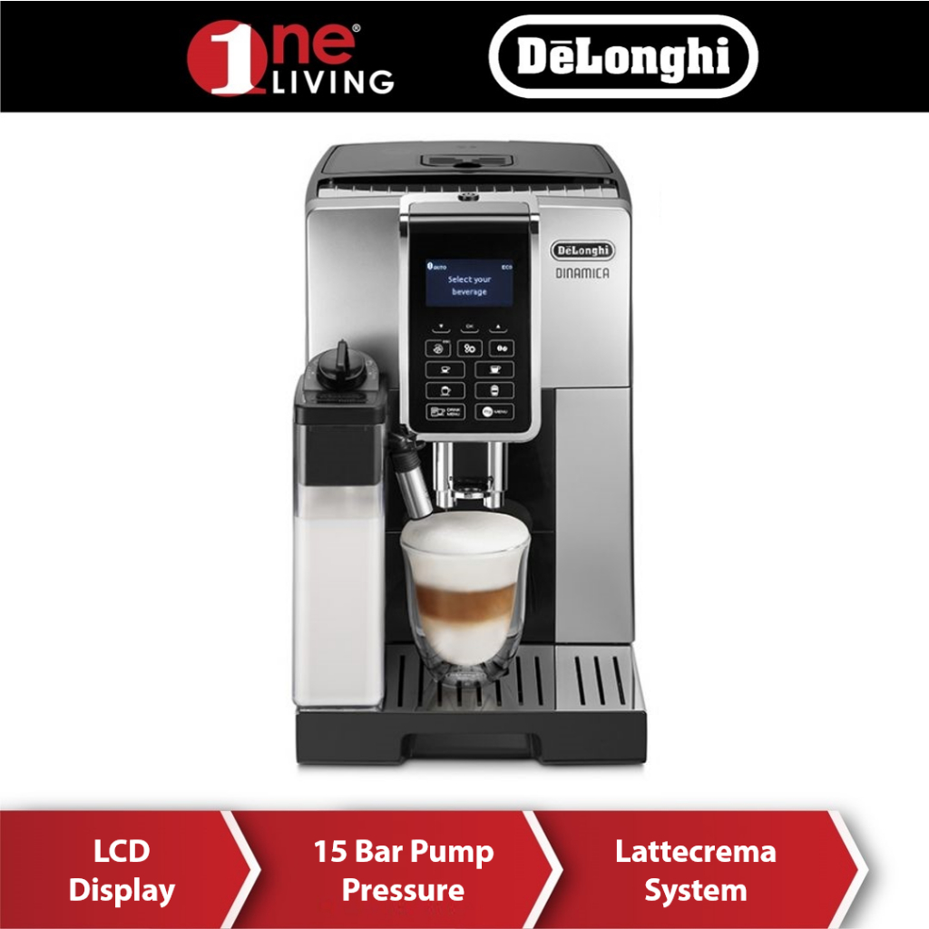 Delonghi Dinamica Silver Black Fully Automatic Coffee Machines