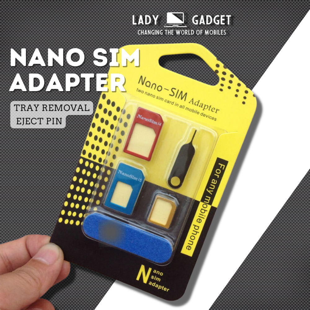 Sim Card Adapter 5 in 1 Metal Sim Card Tray Removal Eject Pin Sim pin