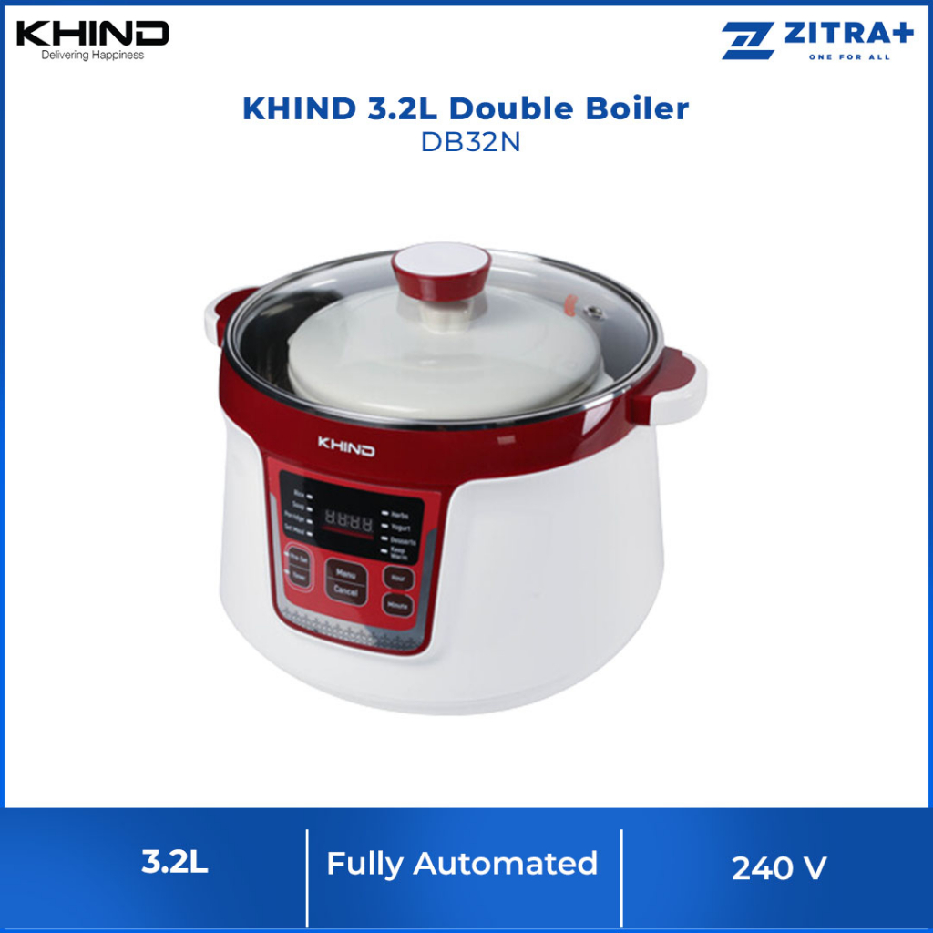 KHIND 3.2L Double Boiler DB32N 2 in 1 Function Double Boiling