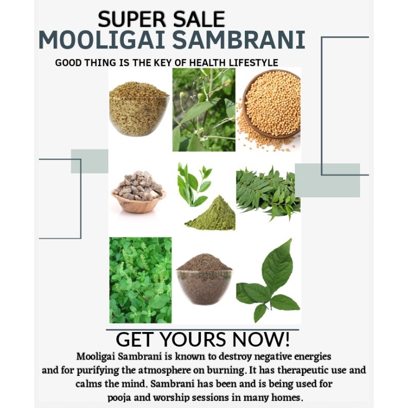 MOOLIGAI SAMBRANI POWDER/INDIAN SAMBRANI (100g) Shopee Malaysia