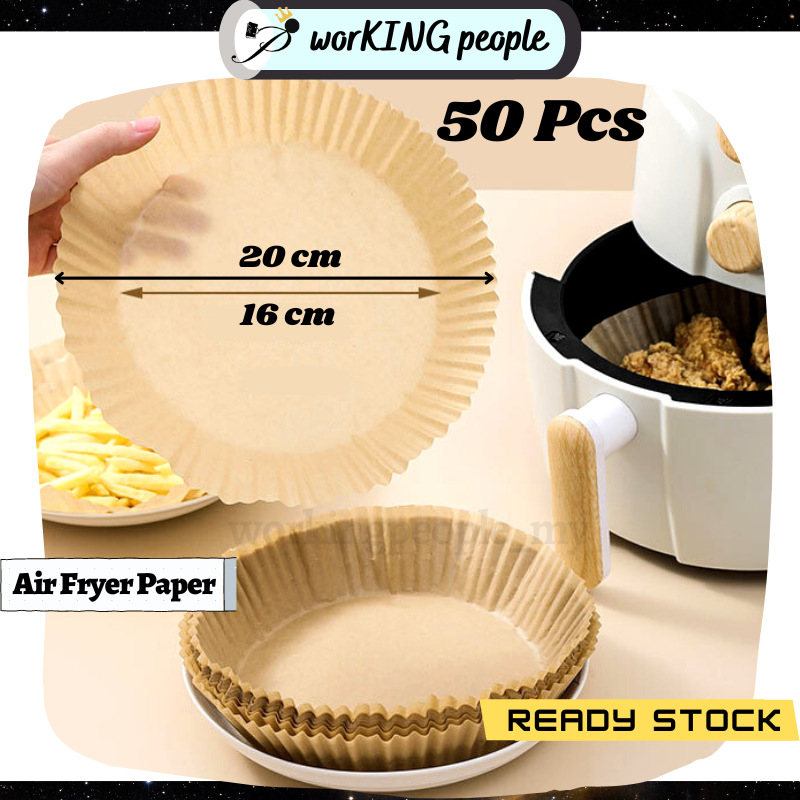 [WPP] 50pcs Kertas Air Fryer Paper | Plastic Box Given | Disposable ...