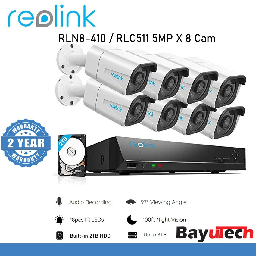 Reolink RLN8 (V2) / RLN16410 (V3) AI CCTV DIY PACKAGE 16 / 8CH PoE NVR