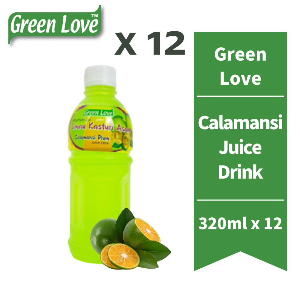 Greenlove Sour Plum Wheatgrass Asam Jawa Calamansi Plum Juice Drink 320ml X 12 Bottles 0023