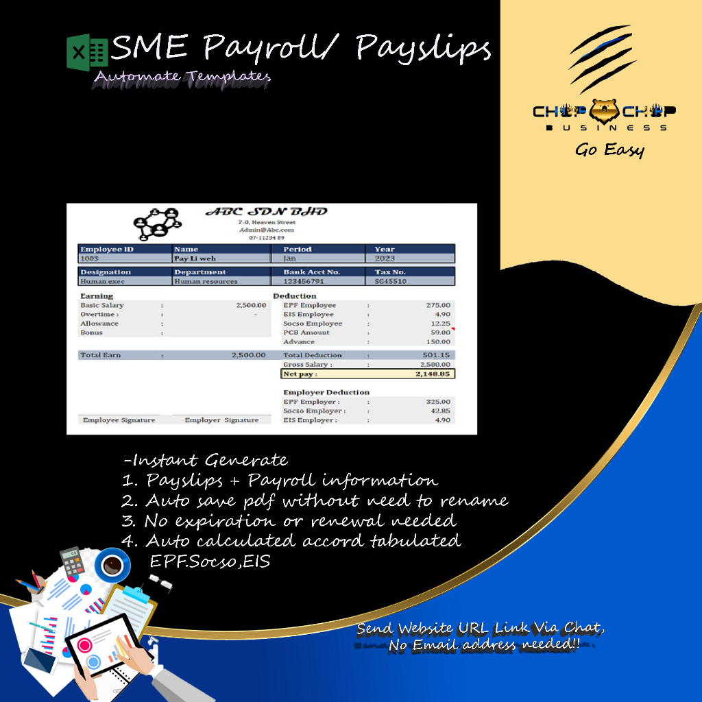 Payroll/payslips Template Excel 3 1 automate Shopee Malaysia