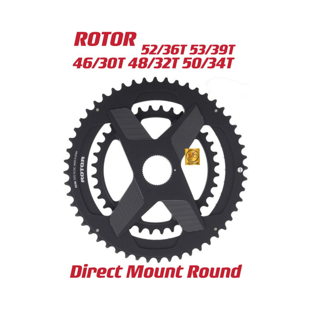 Rotor Direct Mount Round Chainring Ring - 46/36t 48/32t 50/34t 52/36t ...
