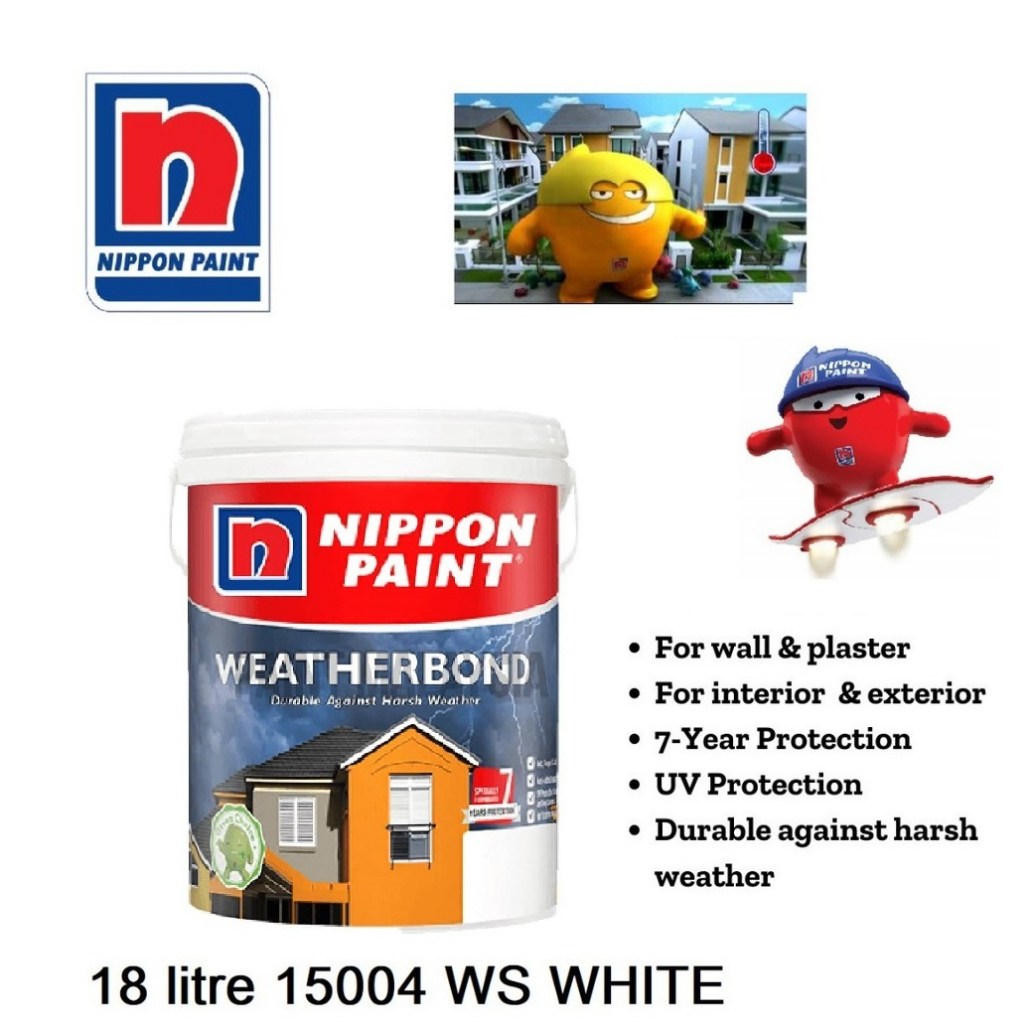 Nippon Paint Weatherbond 15004 WS White 18Litre Shopee Malaysia