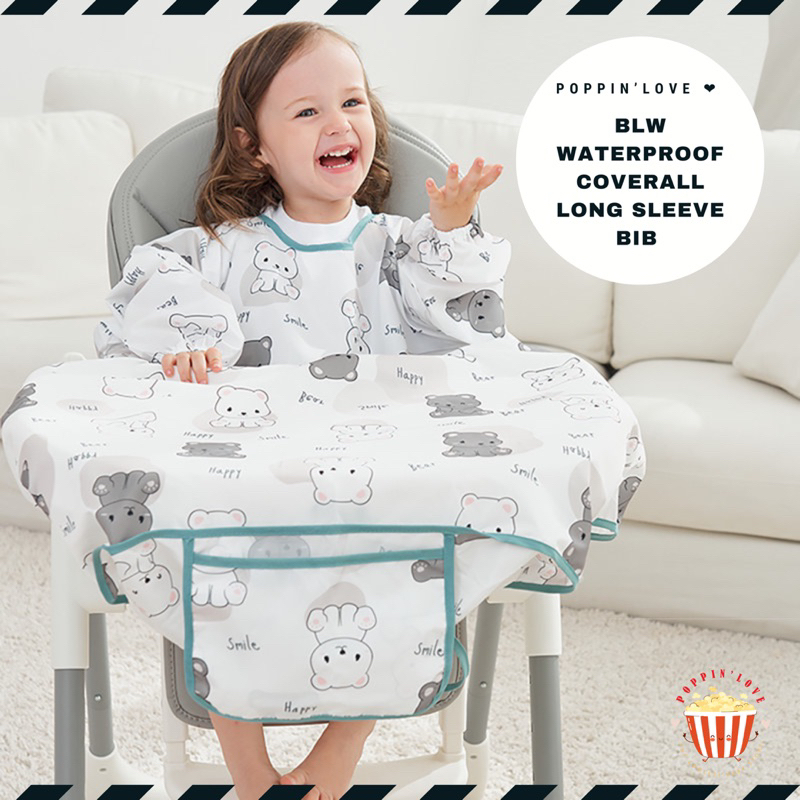 BLW Led Weaning Coverall Waterproof AntiMess Bib Hygiene Long Sleeve
