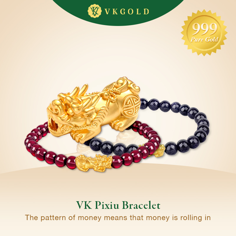 VKGOLD 999 Gold Pixiu Bracelet (0.1g) Bracelet Symbolizing Wealth Pure