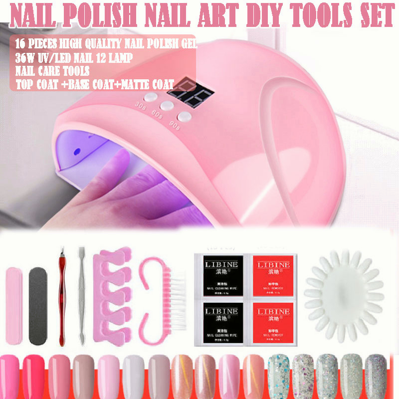 Nail Polish Art Tools Set Nail Polish Machine / 36W UV LED 12 Lamps