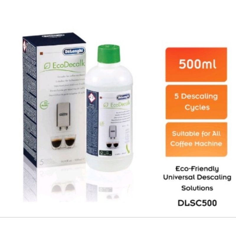 De'Longhi EcoDecalk Descaler for Coffee Machines DLSC500, 500ml (Pack