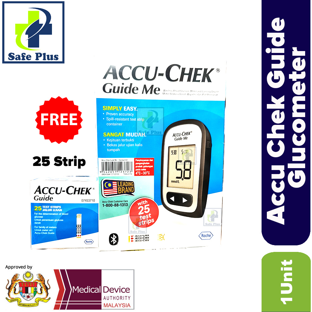 Accu Chek Guide Me Blood Glucose Monitor Glucometer / Test Strip ...