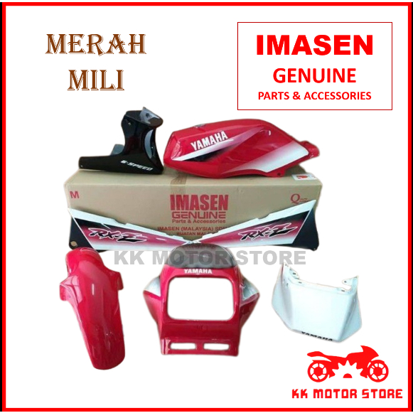 (100% IMASEN !!!) COVER SET RXZ IMASEN MERAH MILI / MERAH PUTIH MILI ...