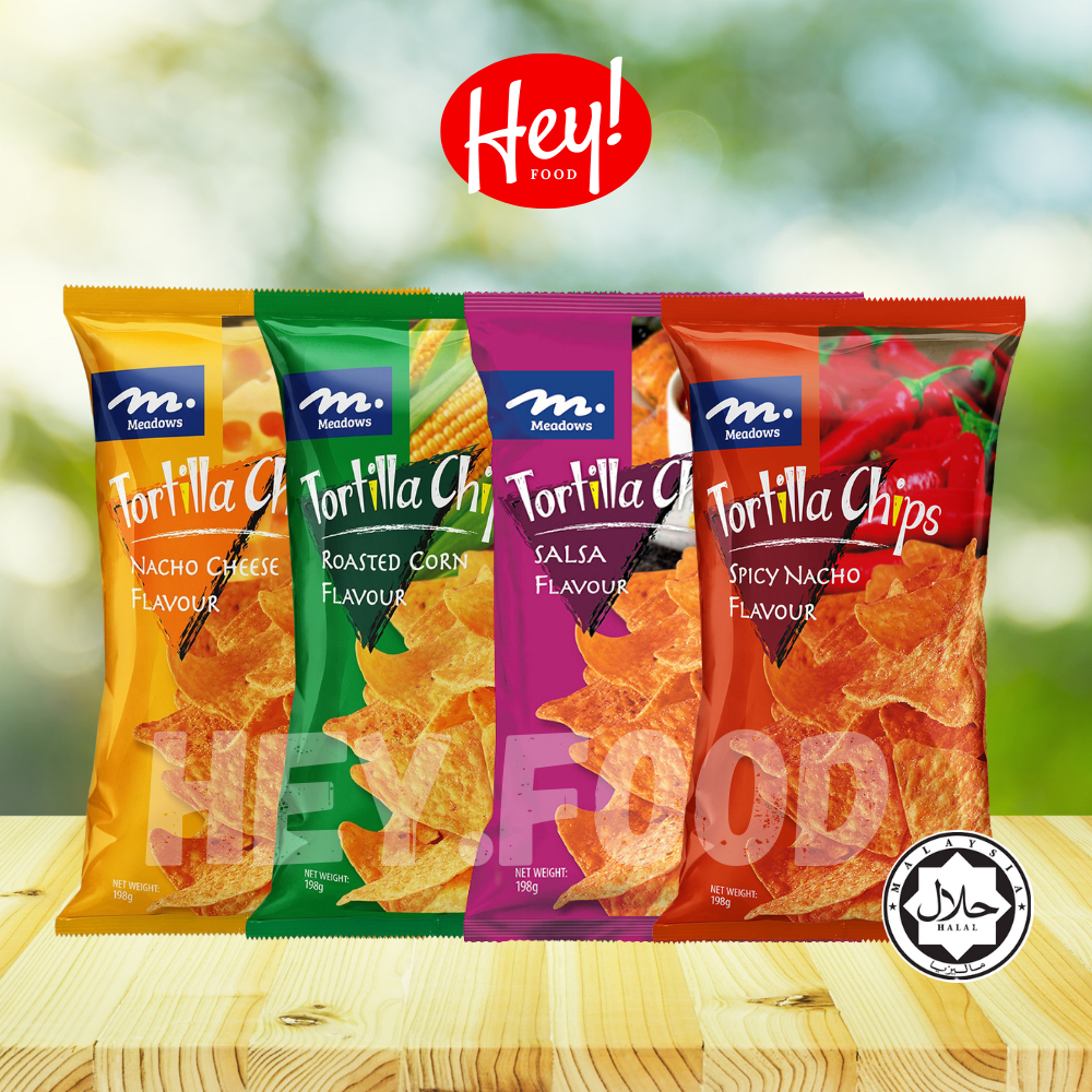 MEADOWS Tortilla Chips (198g) Cheese/ Spicy/ Roasted Corn/ Salsa Sauce