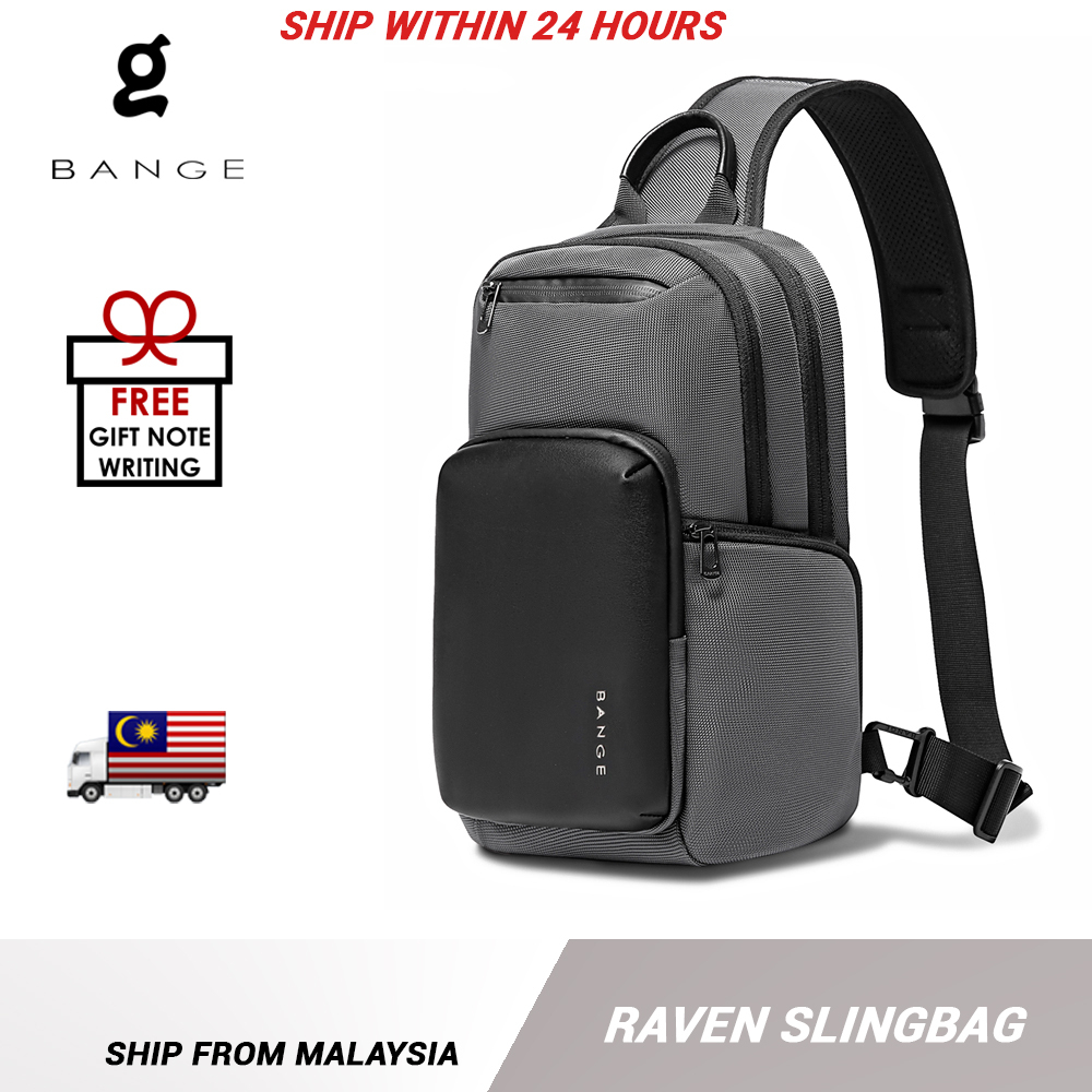 BANGE Raven Crossbody Bag Men's Bag Multi Compartment WaterResistant