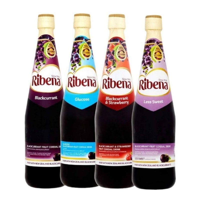 Ribena Concentrate 600ml1l Regular Strawberry Less Sugar