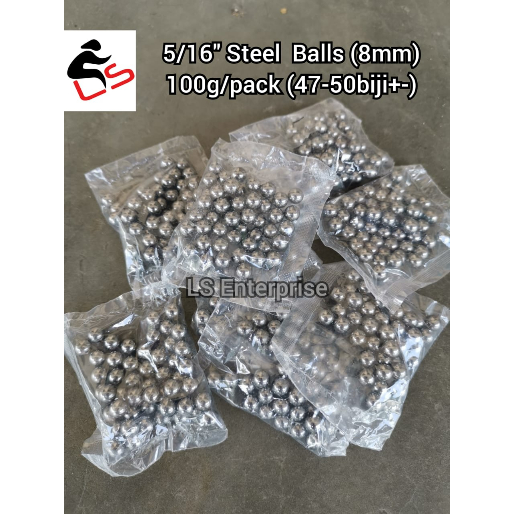 8mm Steel Balls 5/16" Ball Bearing (Bag Packaging) 1pack=100g (50pcs