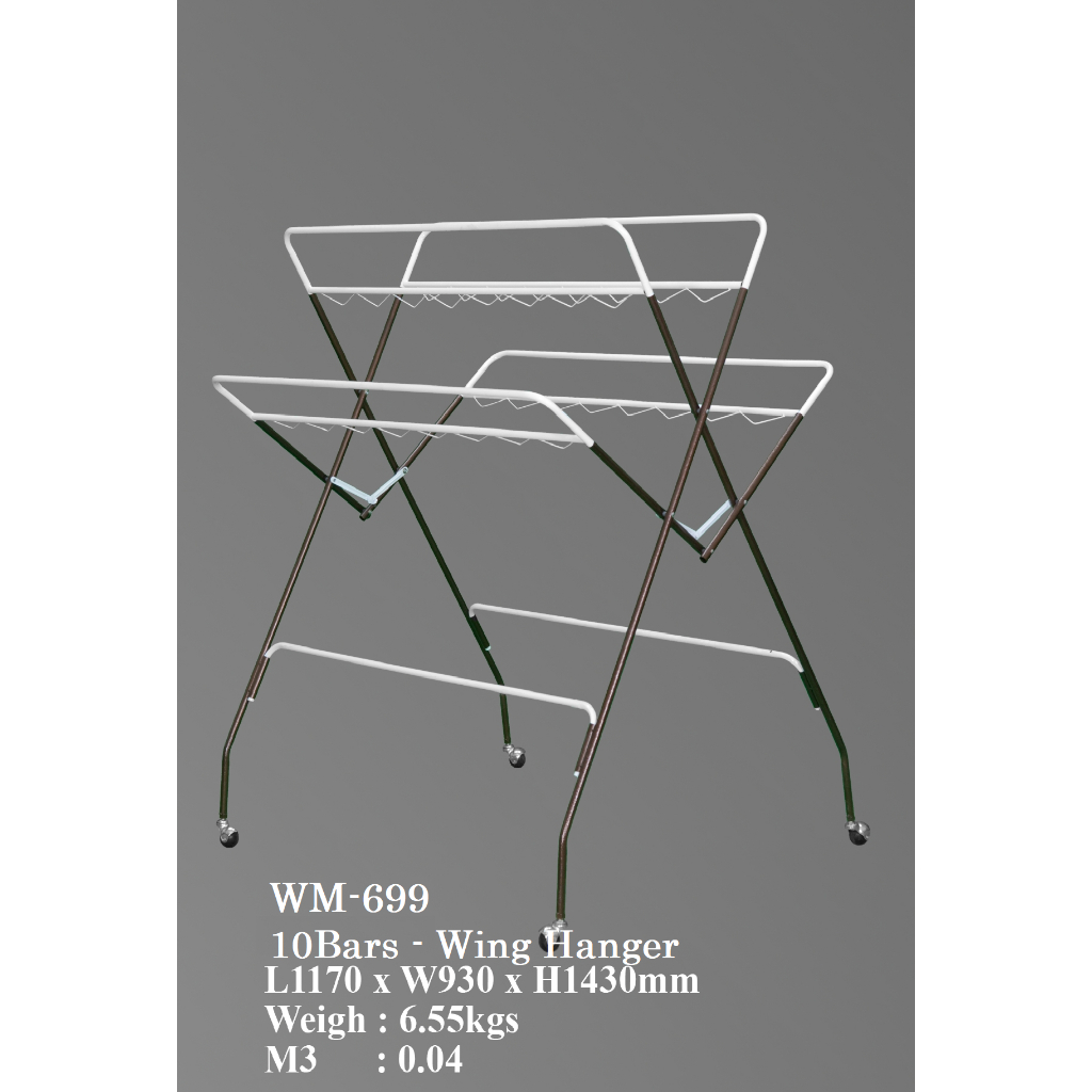 WM-699 Wing Hanger / Rak Sidai Kain/ Wing Hanger / Clothes Hanger ...