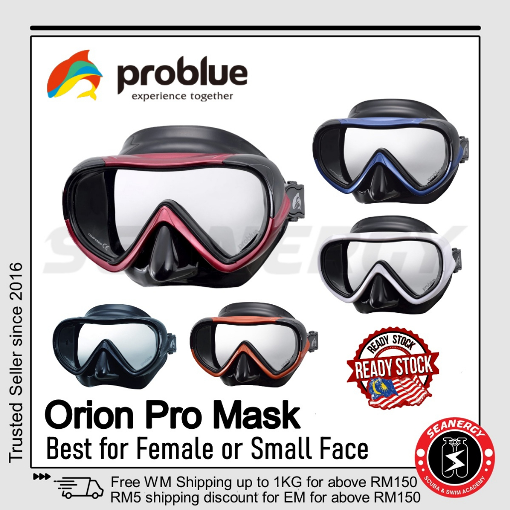 Problue Orion Pro Scuba Diving Mask MS152B Snorkeling Mask for Female