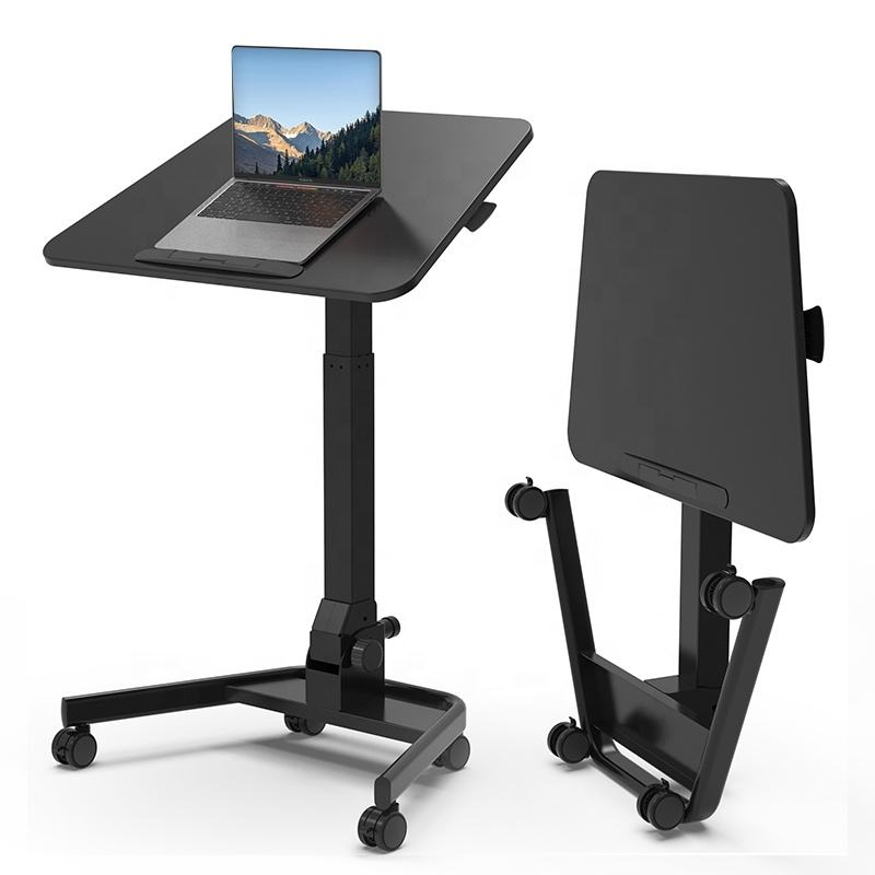 Portable Laptop Mobile Standing Desk Gas Spring Height Adjustable
