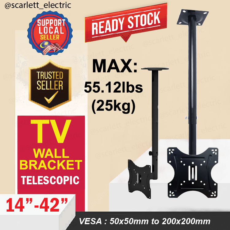 TV Wall Mount Hanging Ceiling TV Bracket Universal Full Motion Tilt ...