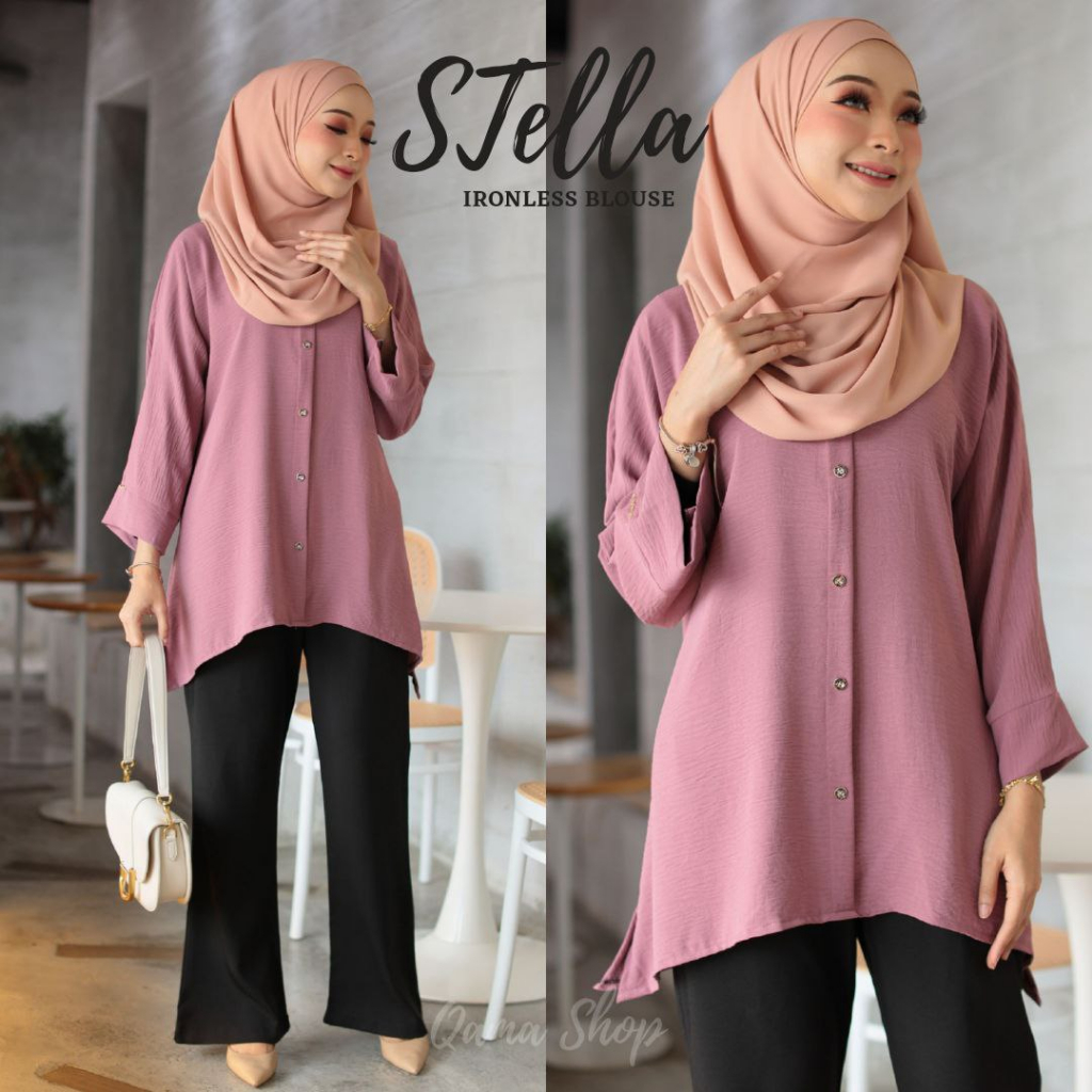 NEW ️ BLOUSE STELLA | IRONLESS TOP | BEGGY STYLE | Shopee Malaysia