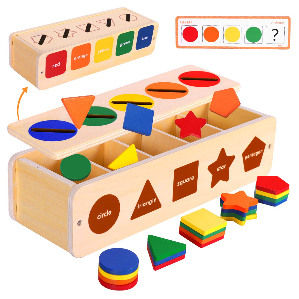 MOTIMO [From MY] Wooden Color&Shape Sorting Learning Toys for Toddlers ...