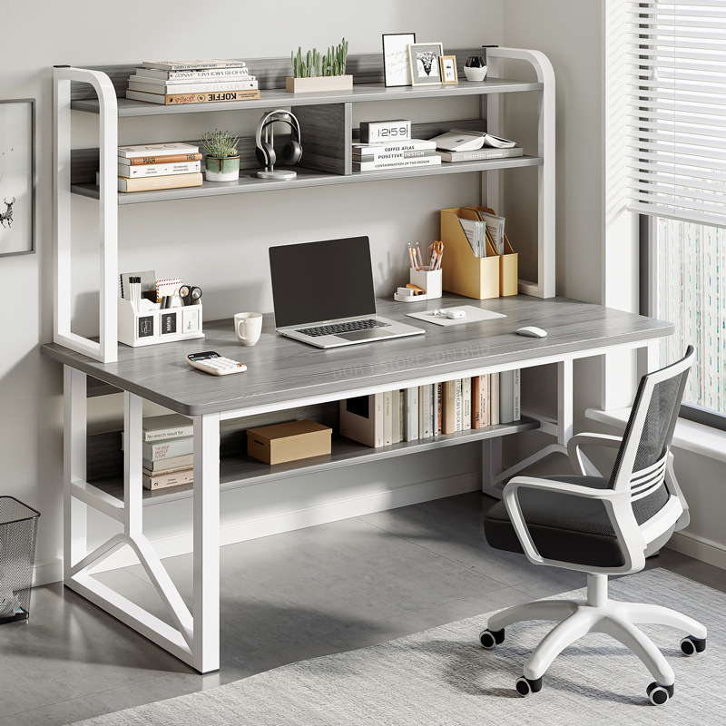 Modern Home Office Table 80/100/120cm Study Table Bookcase Storage ...
